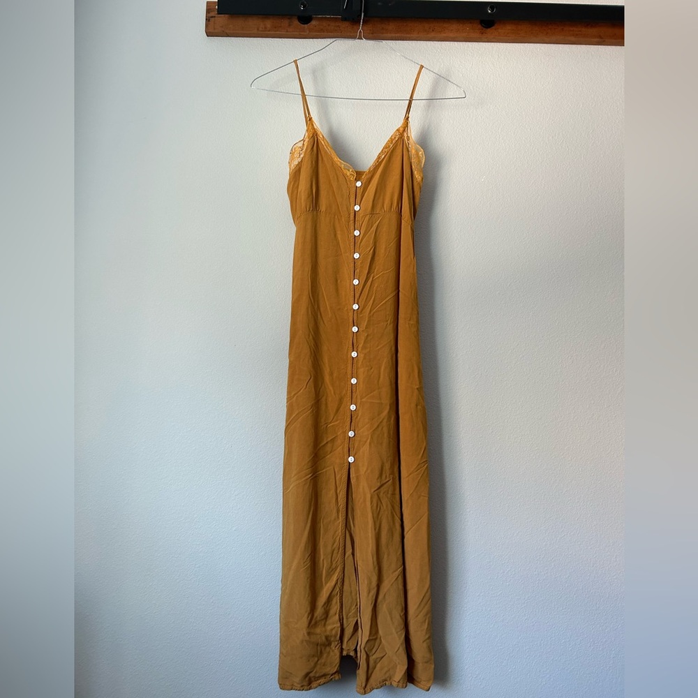 Cupshe Mustard button up dress - Size S